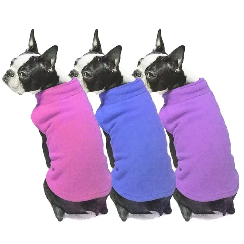 

Wholesale Classic Comfortable Cotton Dog Clothes Customizable Multicolor Soft Fleece Winter Leisure Apparel with Solid Pattern