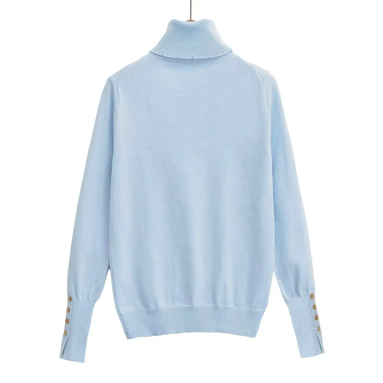 Nieuwe dames zachte gebreide trui hoge hals lange mouw vrouwelijke truien truien chique mode herfst winter gebreide truien tops