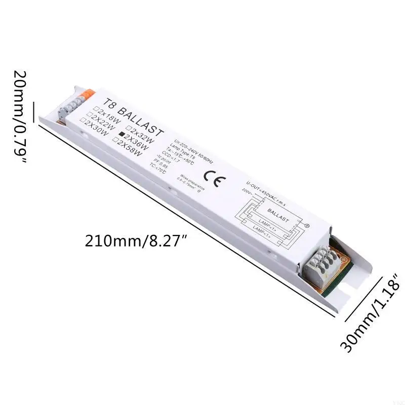 1pc T8 2x36W الصابورة الإلكترونية لمصباح الجراثيم للأشعة فوق البنفسجية ، مصباح الفلورسنت Y4QC
