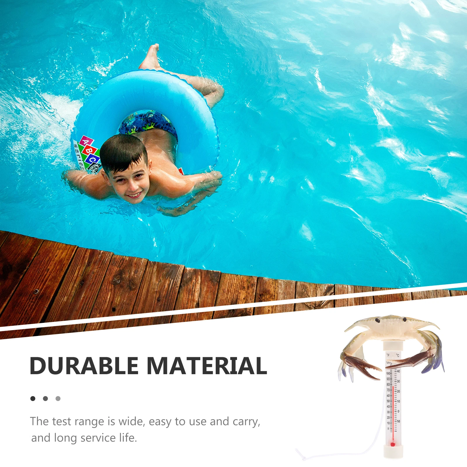 

Crab Thermometer Floating Pool Water Temperature Measurement Summer Party Prop Wide Range Easy Use Waterproof