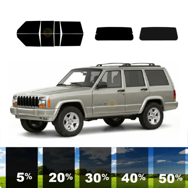 

precut Removable Window Tint Film For Car 100% UVR 5%-70%VLT Heat Insulation Carbon ﻿For JEEP CHEROKEE 4 DR SUV 1997-2001