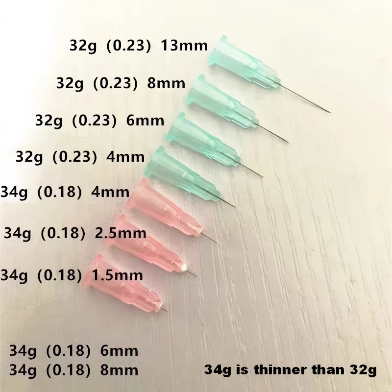 Superfine Small Painless Needle Set 34G 32G 18G 25G 27G 30G with Multiple Sizes 4mm-38mm Ultrafine Teeth Eyelid Tool for Precisi