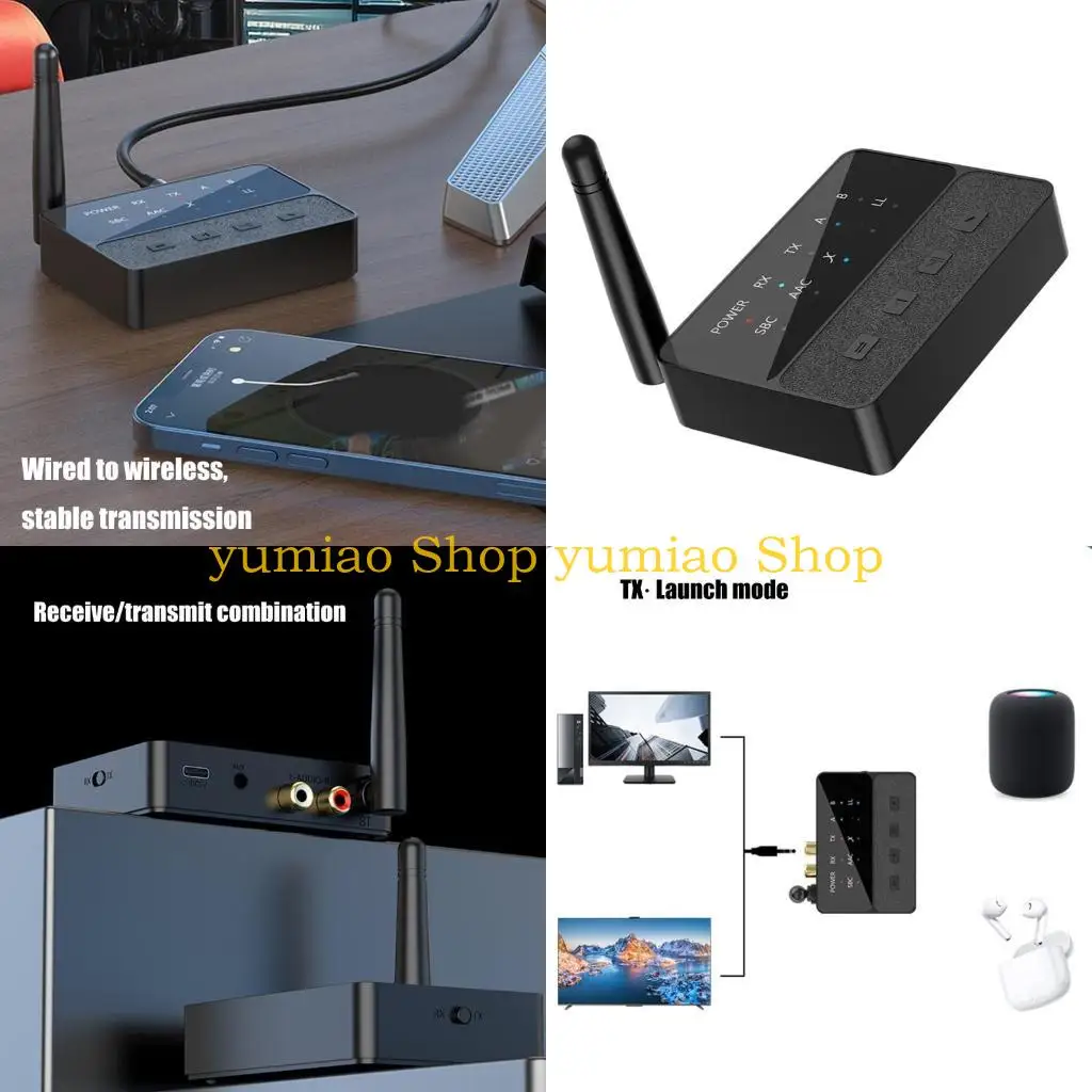 

587B Bluetooth-compatible 5.3 Receiver Transmitter APTX Low Latency 3.5mm Adapter