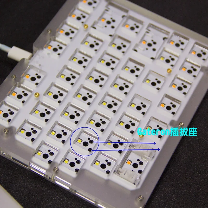 Diy 78 Key Split Keyboard Kit Custom Hot Plug Wired RGB Mechanical Keyboard Layout Prog Rammable VIA Key Compatible LED Switch