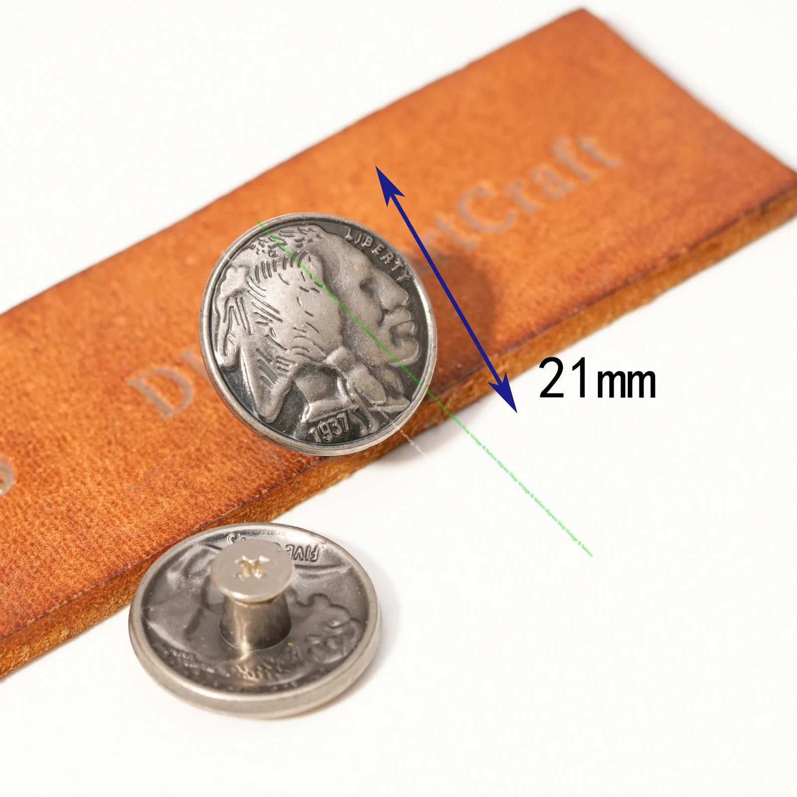 

10Pcs 21mm U.S. Buffalo Nickels Indian Head Coin Leather Handcraft Leathercraft Belt Bag Concho OrnamentAccessories