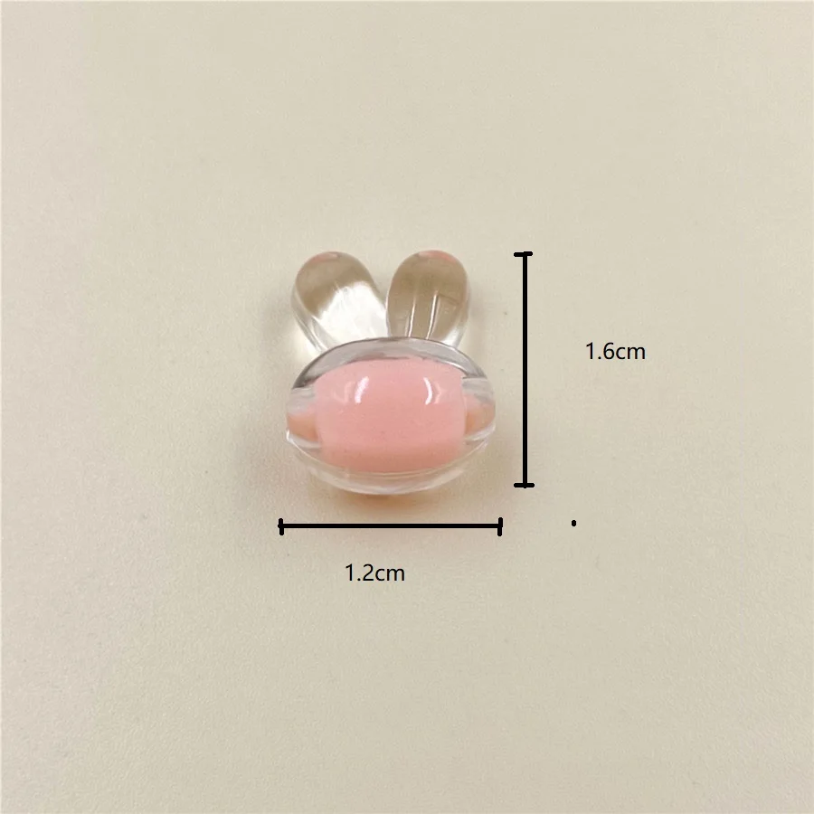 10Pcs 16*12mm Cute Candy Color Transparent Rabbit Shape Beads DIY Crafts Charms Necklace Bracelet Jewelry Making