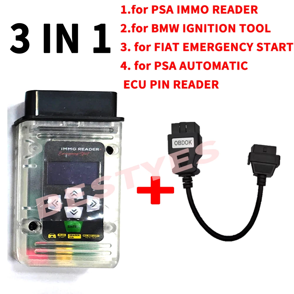 IMMO Reader  for PSA 3IN1 Emergency Start  Rea-ding PIN -Code  for Peugeot for Fiat for BMW IGNITION TOOL with Working Key