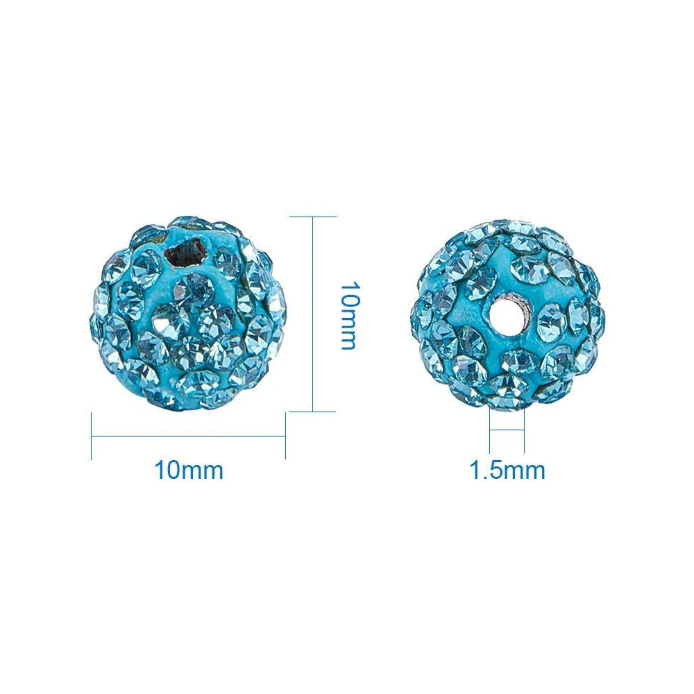 100pcs 10mm 12mm Polymer Clay Pave Rhinestone Crystal Beads Disco Ball Beads For DIY Jewelry Necklaces Bracelets Making Crafts image 4