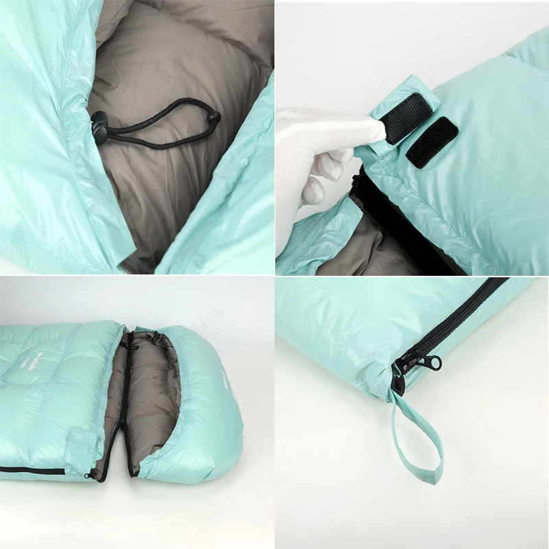 Saco de dormir de plumón de ganso ultraligero, impermeable, de talla grande, cálido, para viajes, senderismo y Camping, para invierno