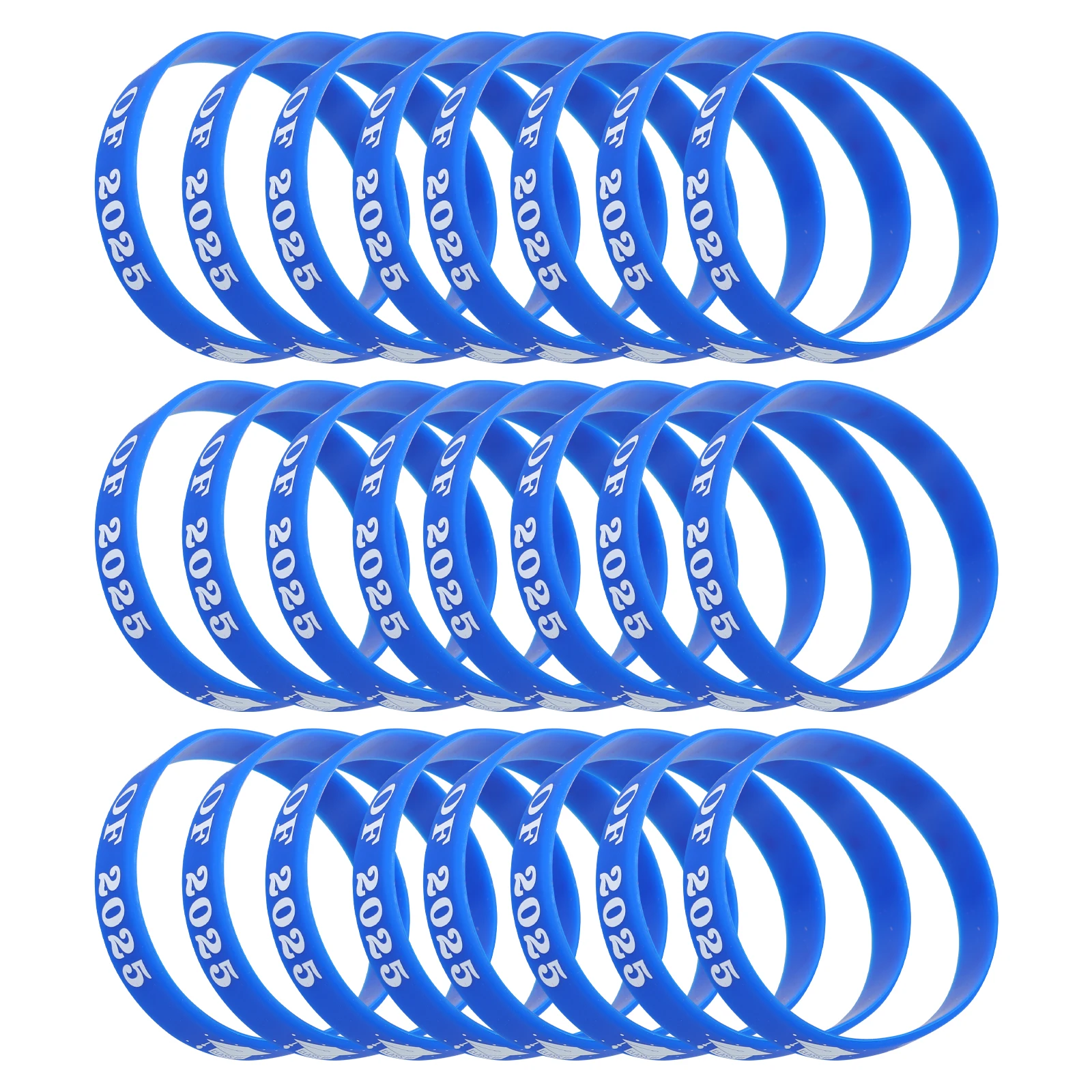 

24 Pcs Graduation Silicone Bracelets 2025 Student Wristbands Event Favors Durable Keepsake Gifts Class Nameplates Print Products