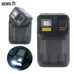 BORUiT LED Flashlight Keychain 180Rotations Magnetic Powerful USB-C Rechargeable Work Light Camping Fishing Torch Emergency Lamp