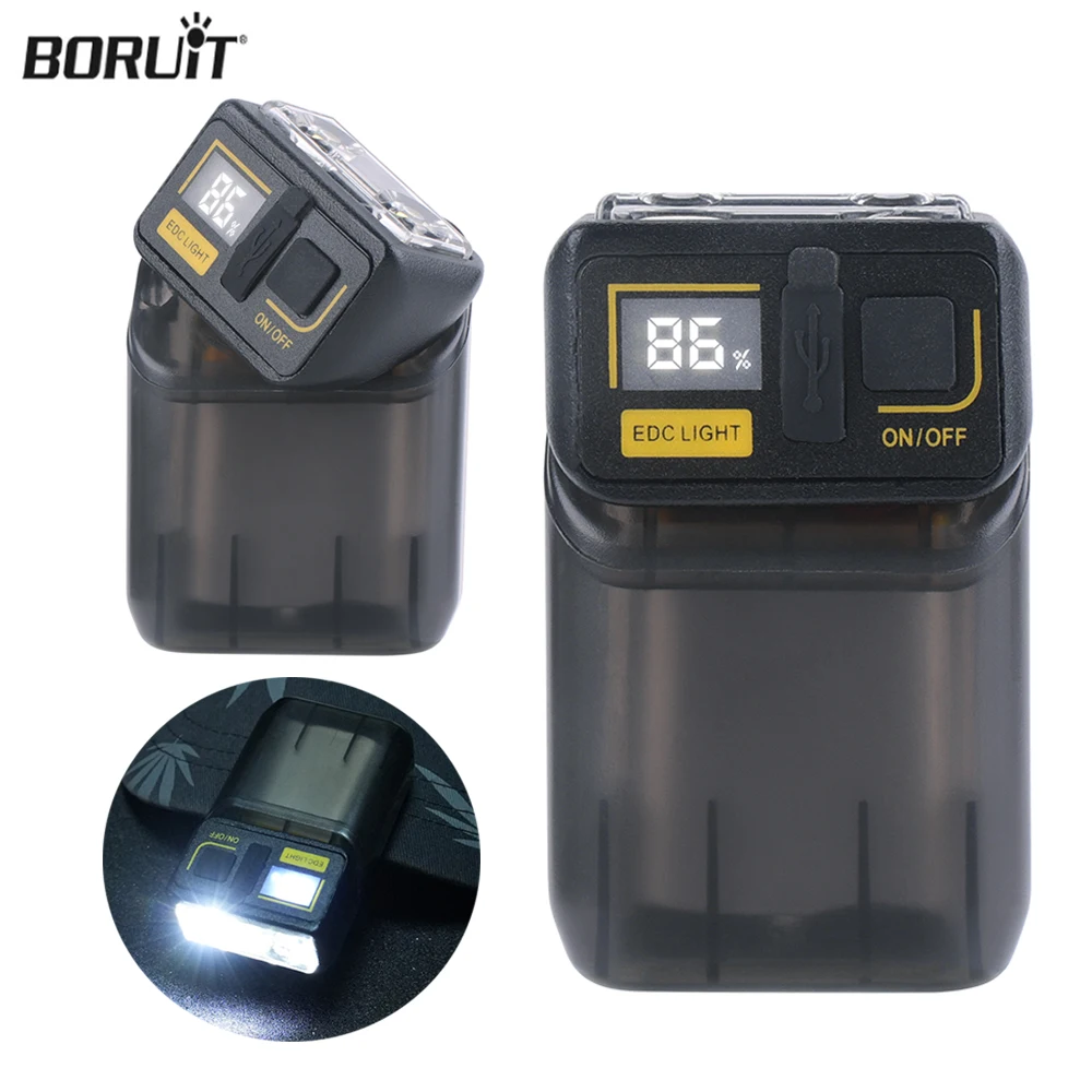 boruit led lanterna keychain 180 rotacoes magnetico poderoso usb c recarregavel luz de trabalho camping pesca tocha lampada de emergencia 01