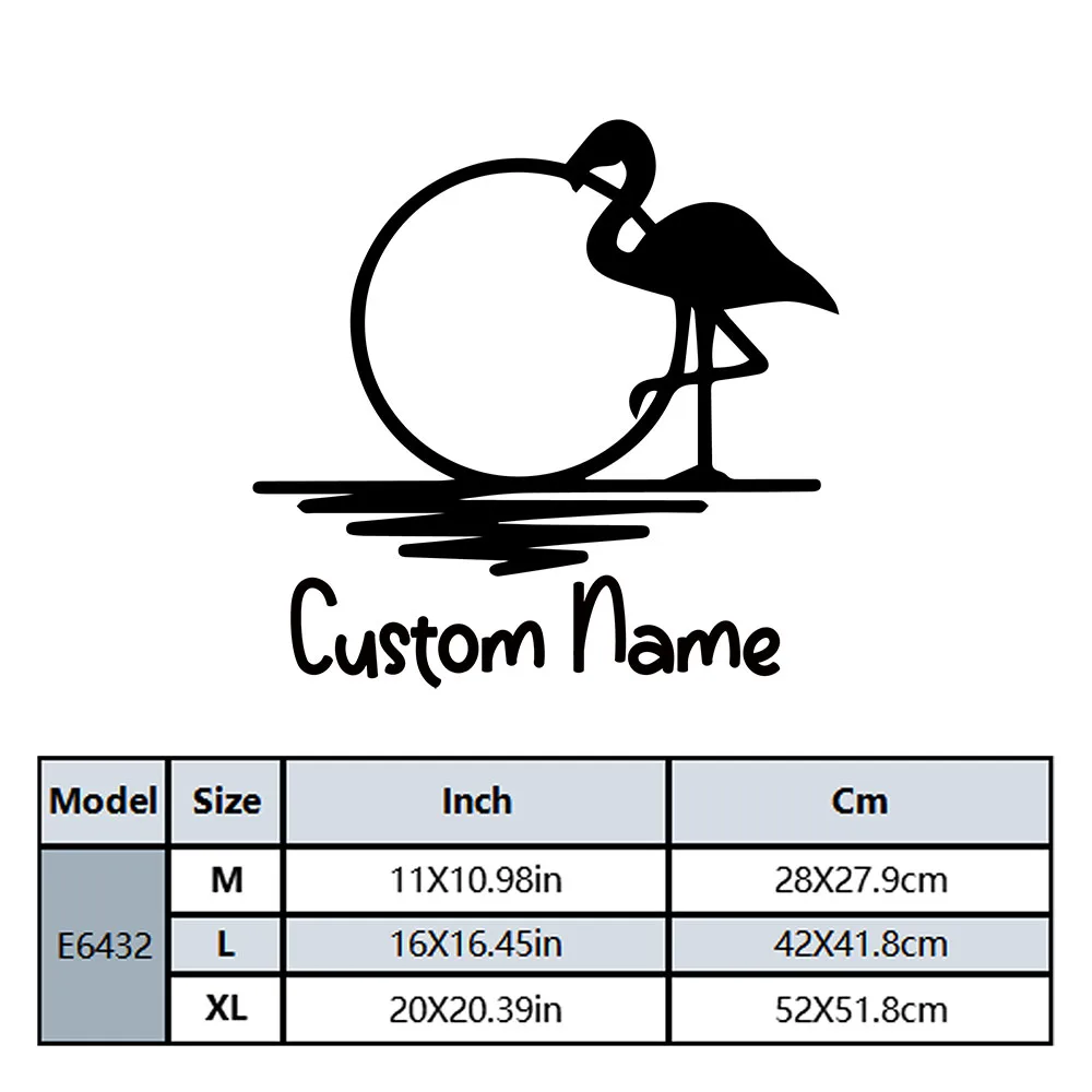 1PC Hot Sale Flamingo Sunset Personalized Text Wall Sticker Home Decor Decoration For Home Decor Decoration Accessories Murals