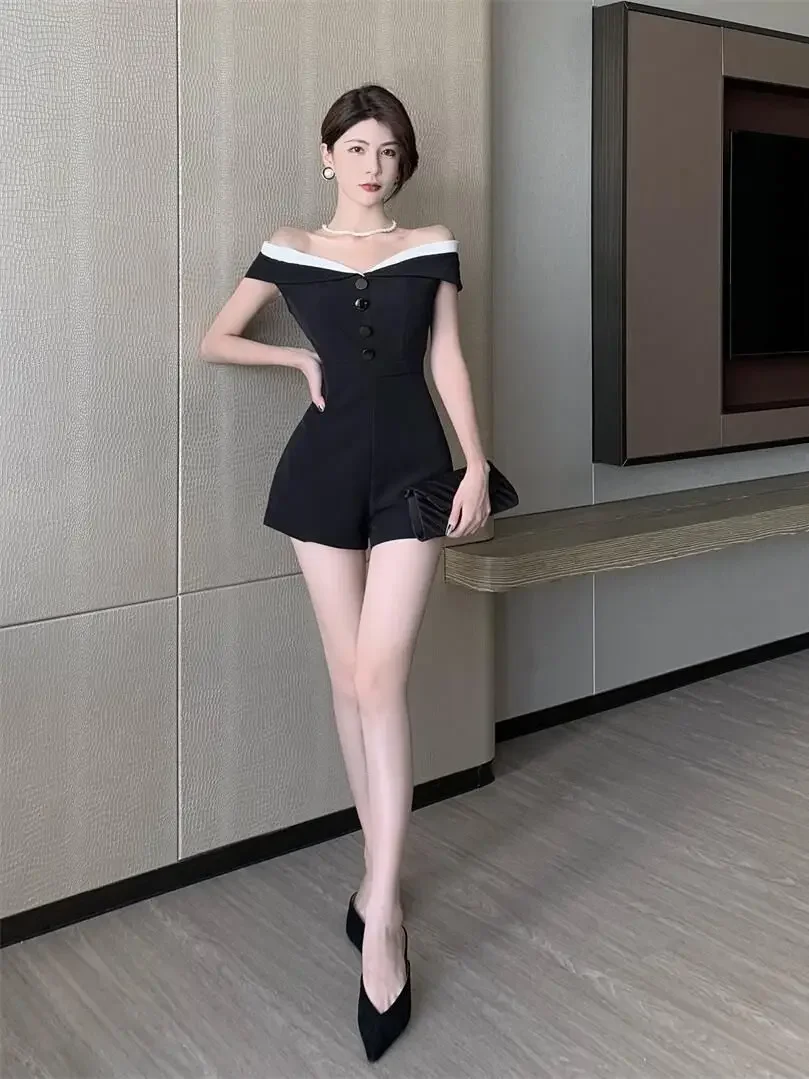 

Summer Sexy One Shoulder Short Sets for Women 2 Pieces New Coordinated Matching Features Ensembles Novelties Outfit Woman Shorts