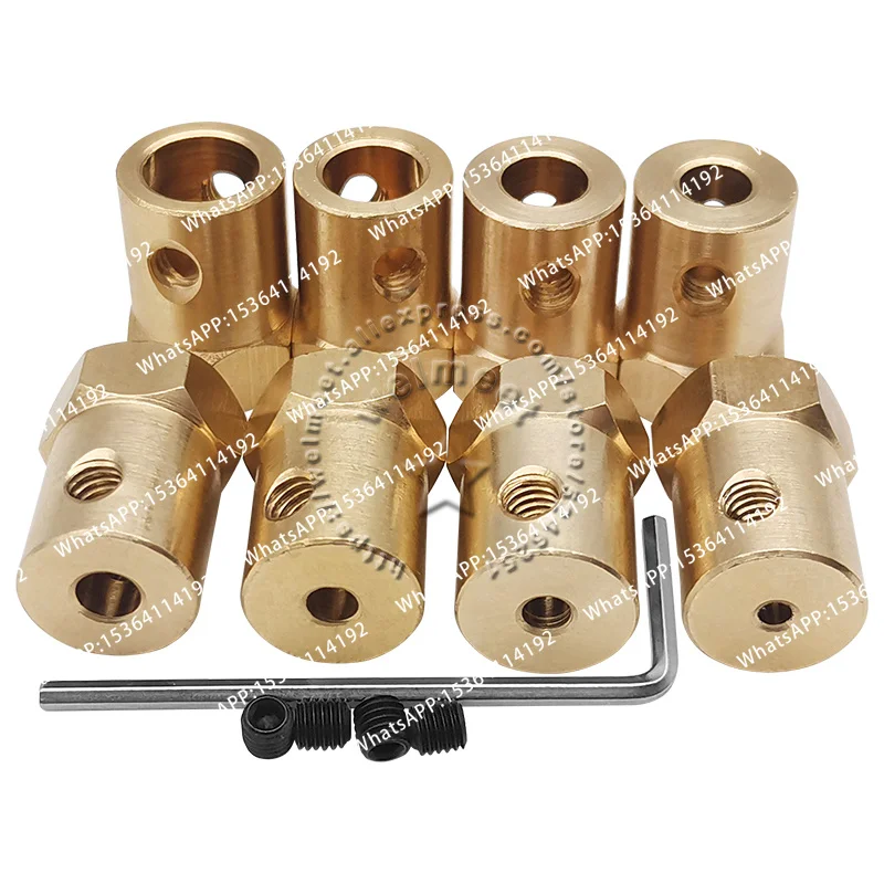 10 Piece 2/3/317/4/5/6/7/8mm Brass Rigid Hexagonal Coupling Motor Shaft Coupler Connector Sleeve