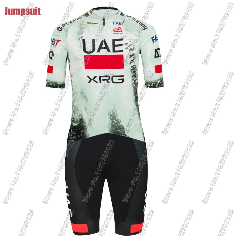 بدلة جلدية لفريق الإمارات العربية المتحدة لركوب الدراجات 2026 TDF طقم قمصان قصيرة لركوب الدراجات Pogacar-XRG ملابس سباق بذلة مايوه MTB