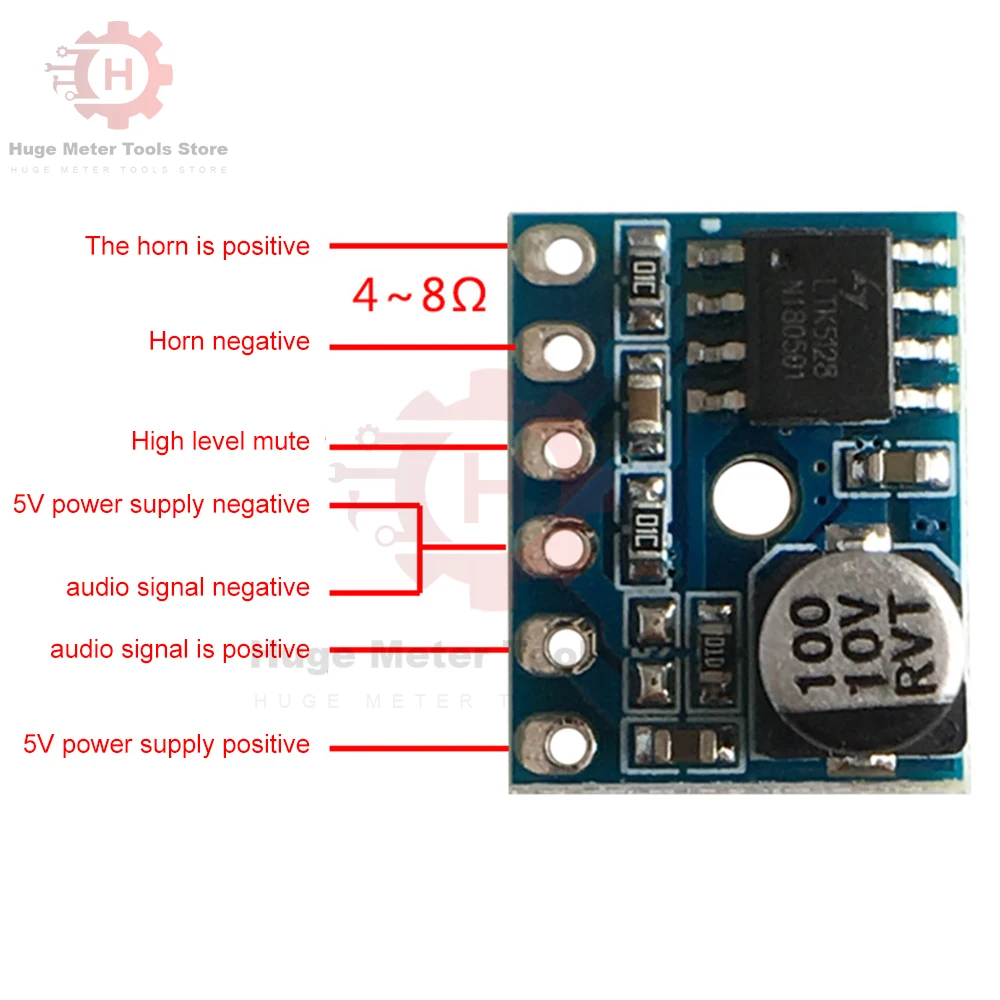 5128 Amplifier Board Class D 5W Digital Amplifier Board Mono Audio Module Low Distortion VS88715V Low Distortion Low Noise