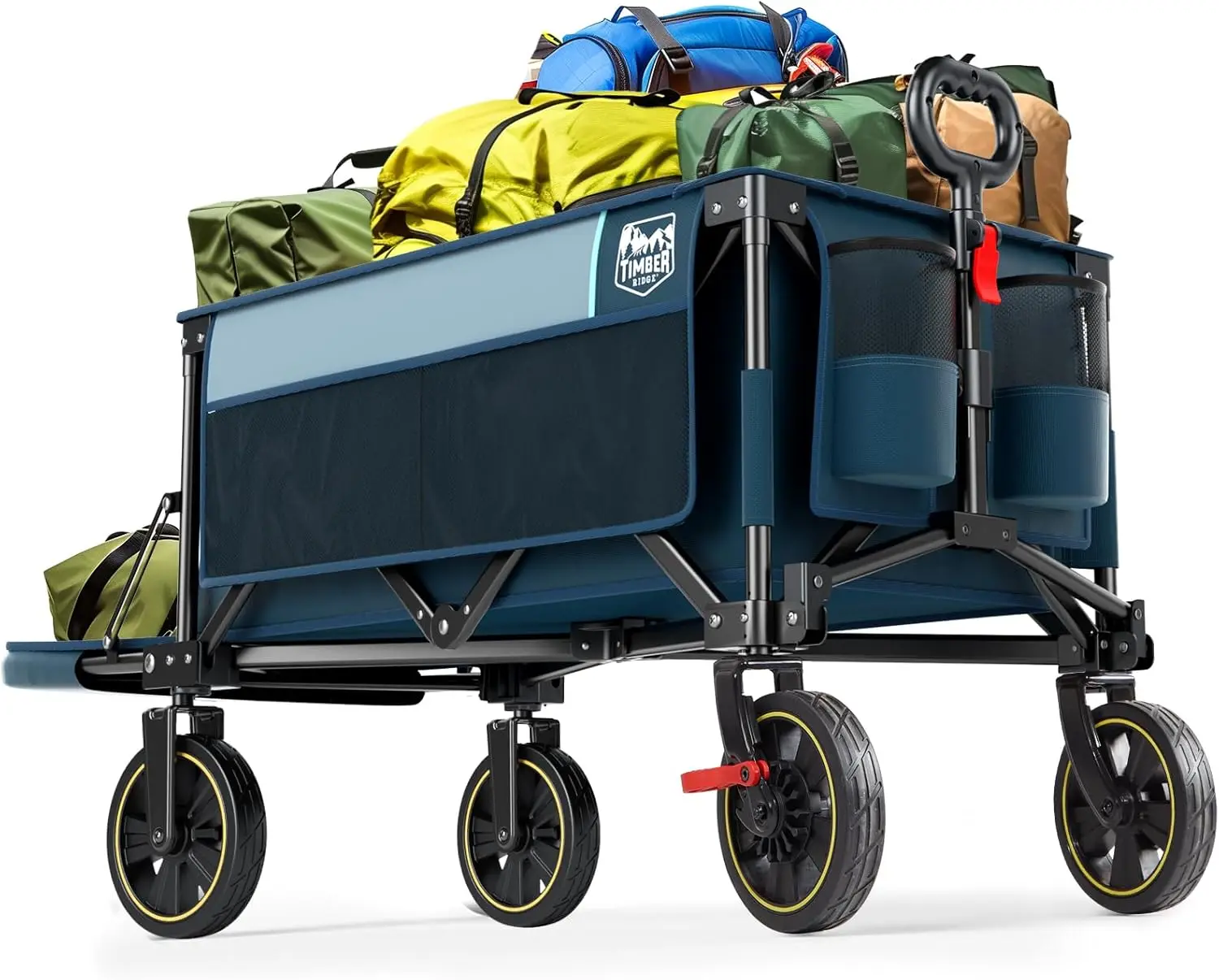 

Складная тележка-вагон 49 дюймов, сверхдлинная, с задней дверью, тормозами, грузоподъемностью 300 фунтов, для активного отдыха и кемпинга