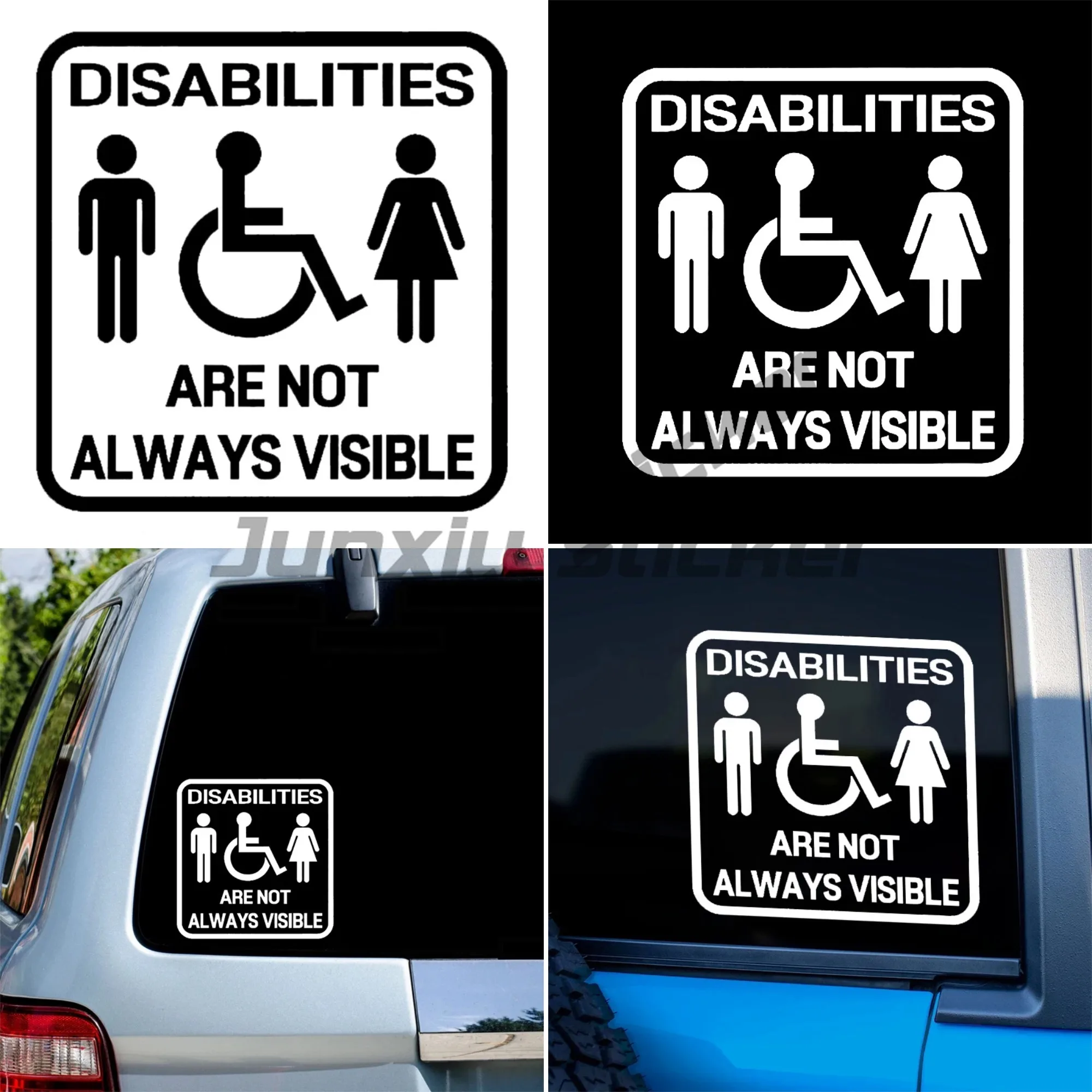 Not All Disabilities Are Visible Disabled Car Sticker  Car Bumper Window Stickers Waterproof Decoration