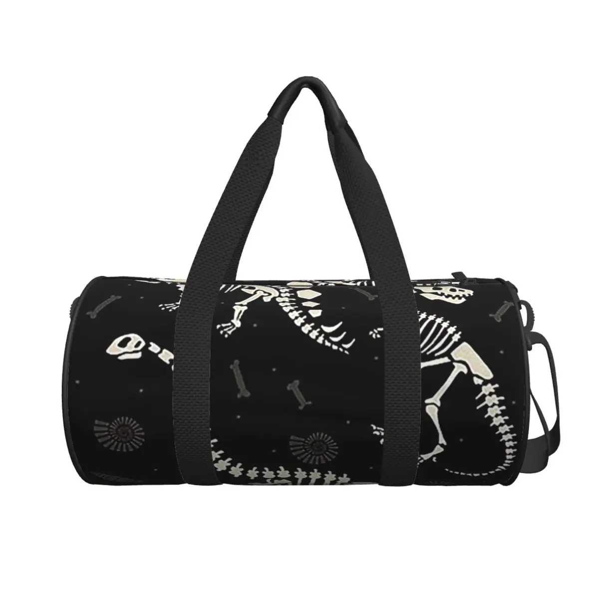 

Dinosaur Fossils In Black Large Duffle Gym Bag Waterproof Duffle Travel Bags Handbags Fitness bag