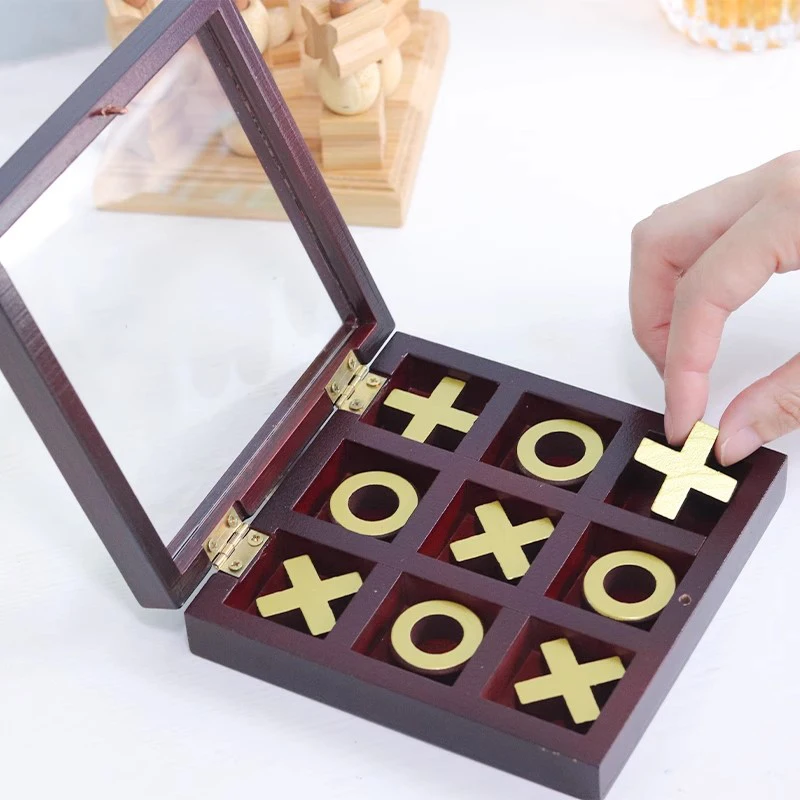 Classic Wood Tic Tac Toe XOXO Game Brain Teaser For Adults And Kids Toys Party Favor Unique Gifts Juegos De Inteligencia