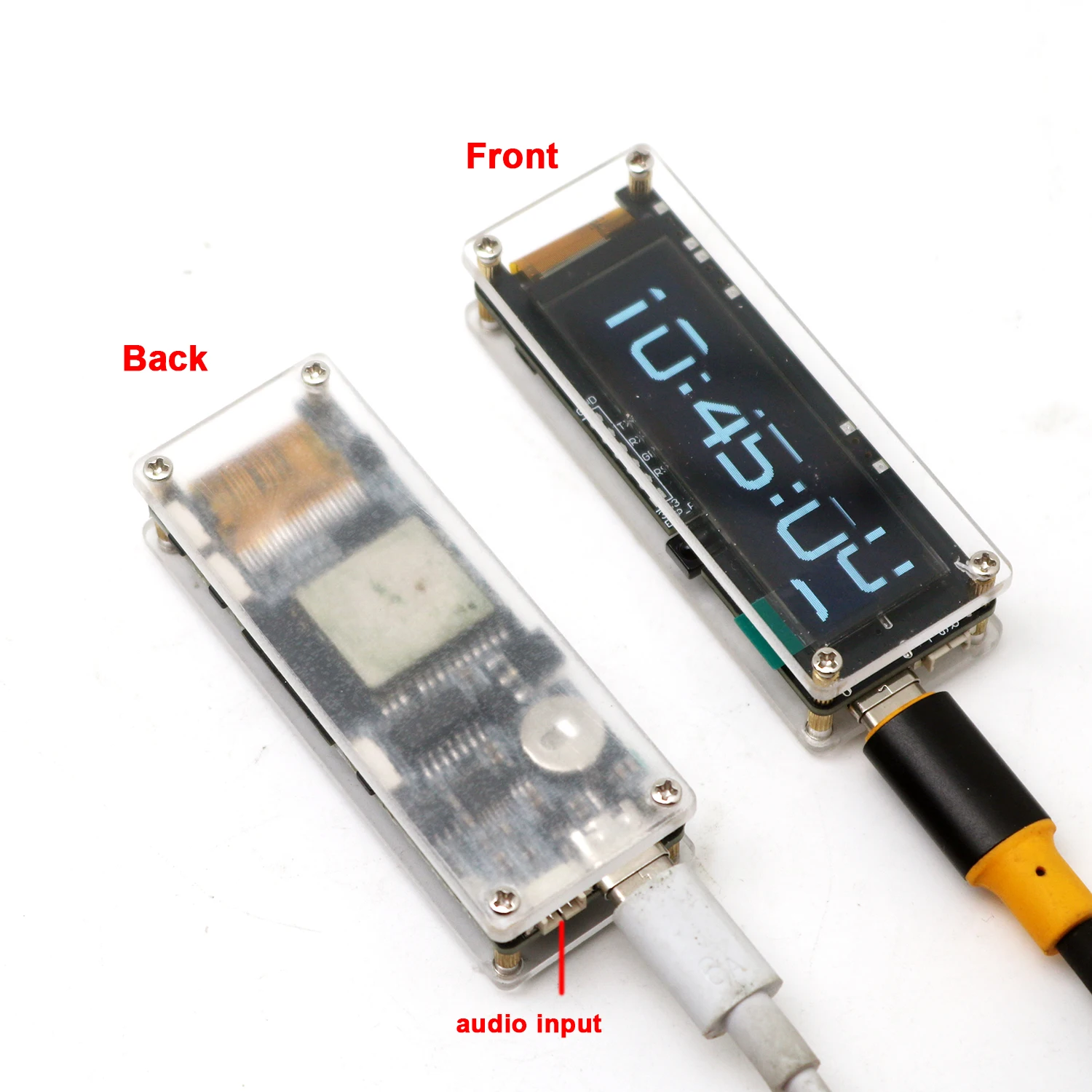 2.08 بوصة OLED الموسيقى الطيف واي فاي ساعة عرض TMIE مؤشر مستوى الصوت إيقاع محلل VU متر تيار مستمر 5 فولت-12 فولت سيارة مكبر للصوت