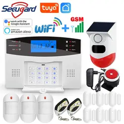 Tuya Smart APP WiFi GSM Home Burglar Security Alarm System LCD Screen 433MHz Wireless Siren Door Sensor Wired Motion Detector