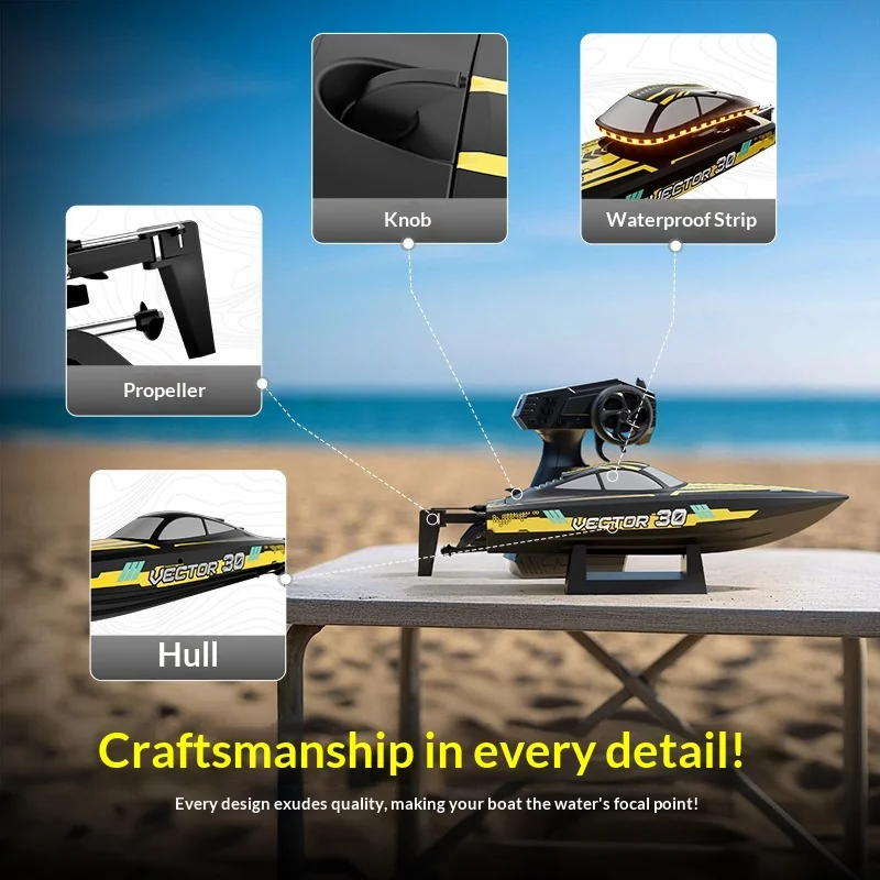 Volantex 2.4G Remote Control Boat High Speed Electric RC Racing Boat Waterproof Water Cooling System For Outdoor Water Play