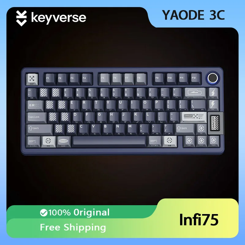 

Keyverse Infi75 Keep Out Mechanical Keyboard Three Mode Wireless RGB Custom Gasket Structure Hot-Swap Gaming E-Sport Gift