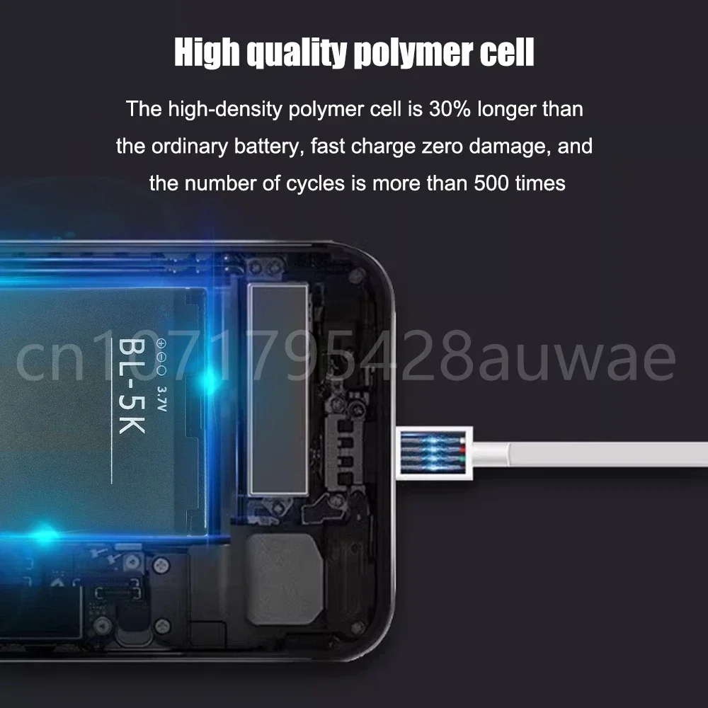 ノキア用充電式携帯電話バッテリー,交換用リチウムイオン電池,BL-5K,n85,n86,n87,8mp,701,x7,00,c7,c7,00, 1200mah