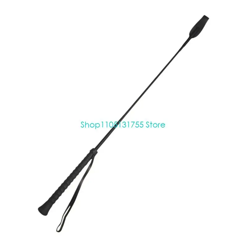 K0EF Leather Training Crop for Horse Cue Use, 65 cm Practice Whip with Textured Grip Handle for Stable Control Flow and Guiding