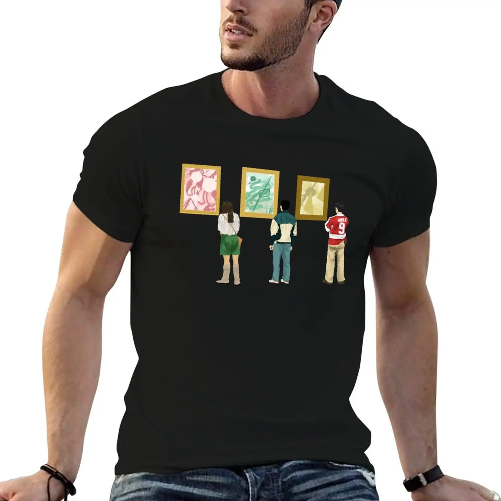 Ferris Bueller at the Art Museum T-Shirt Abstract Pattern Print Top