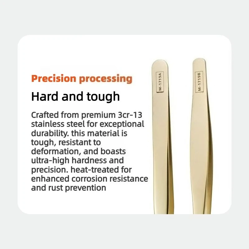 18K Gold-Plated Elbow Tweezers Ultra-Fine Pointed for Gundam Model