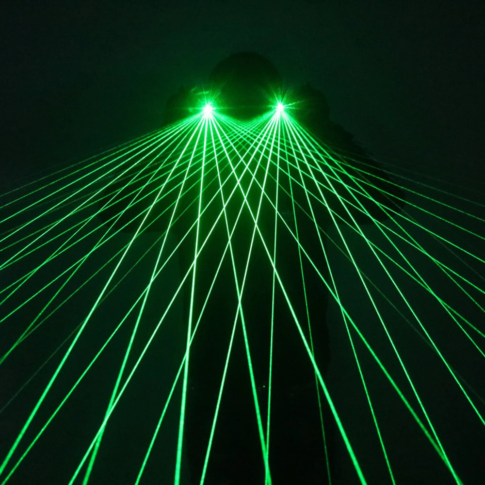 Zielony laser okulary Halloween boże narodzenie nastrojowe oświetlenie akumulatorowa lampa LED światło występ na scenie do klubu na imprezę dekoracja światła