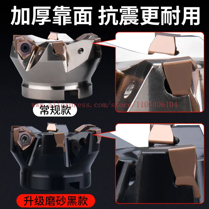 90 degree double-sided hexagon WNMU080608 insert heavy cutting fast forward to open rough right angle plane MFWN milling cutter