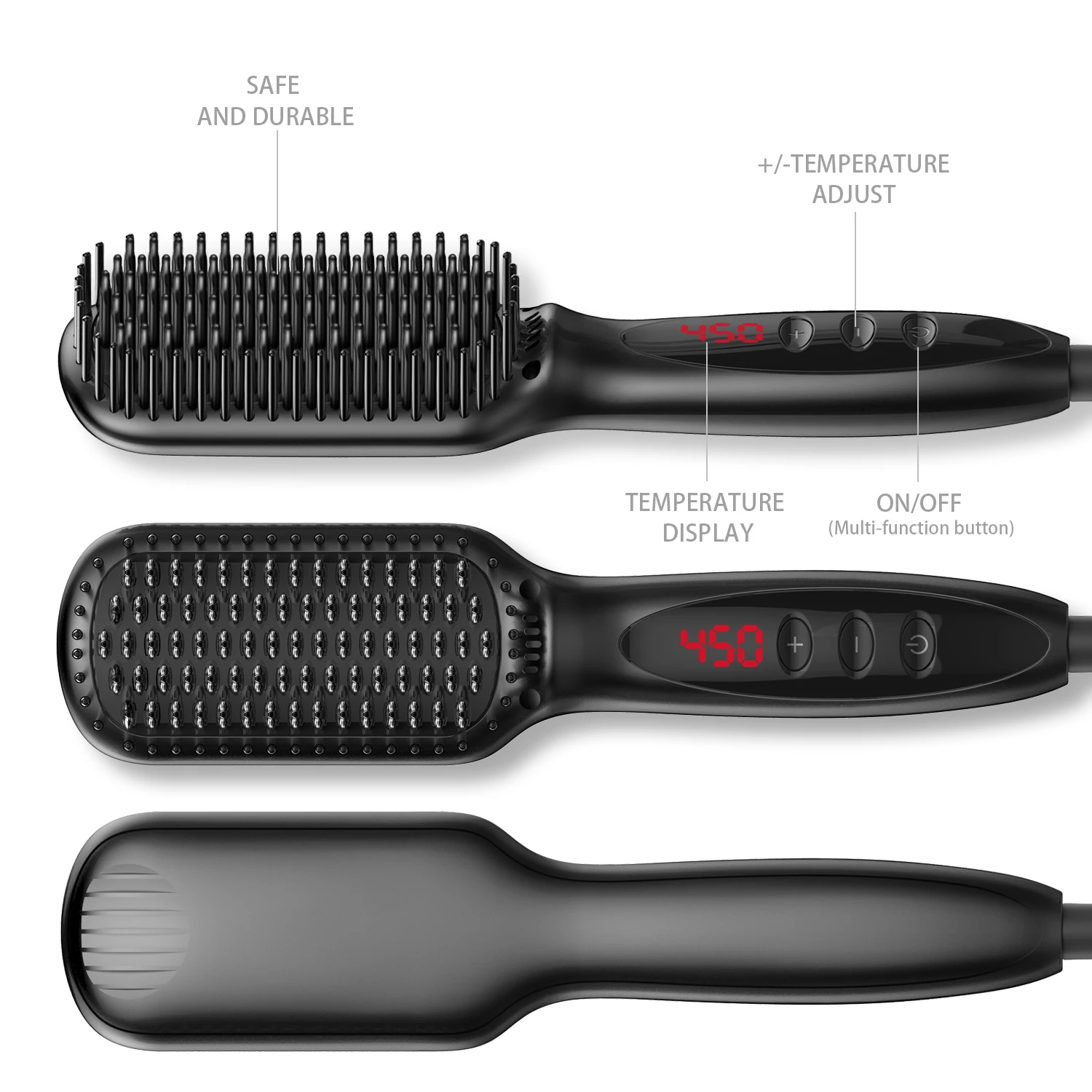 Electric Hot Comb Multifunctional Straight Hair Straightener Comb Negative Ion Anti-Scalding Styling Tool Straightening Brush