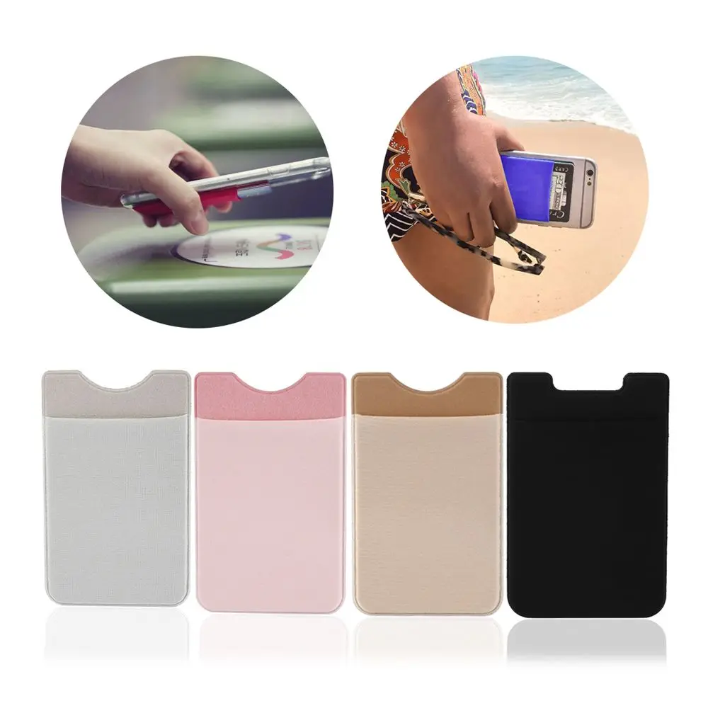 Universal autoadhesivo Stick On titular de la tarjeta de identificación pegatina fundas para tarjetas funda tipo billetera para teléfono bolsillo para teléfono móvil