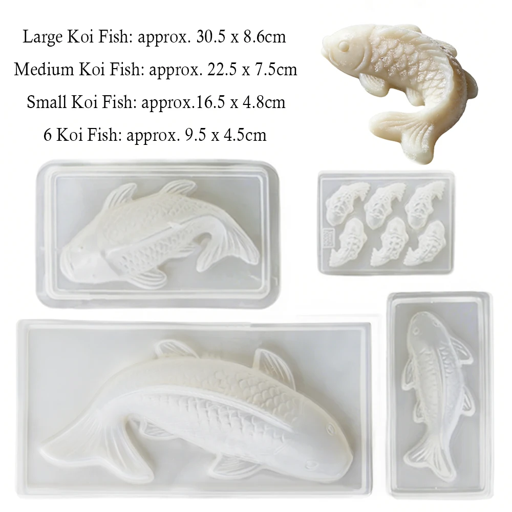 1pcs Fish Mold Koi Fish Shape Plastic Cake Chocolate Jelly Mould DIY Soap Handmade Sugarcraft Mold Baking Molds