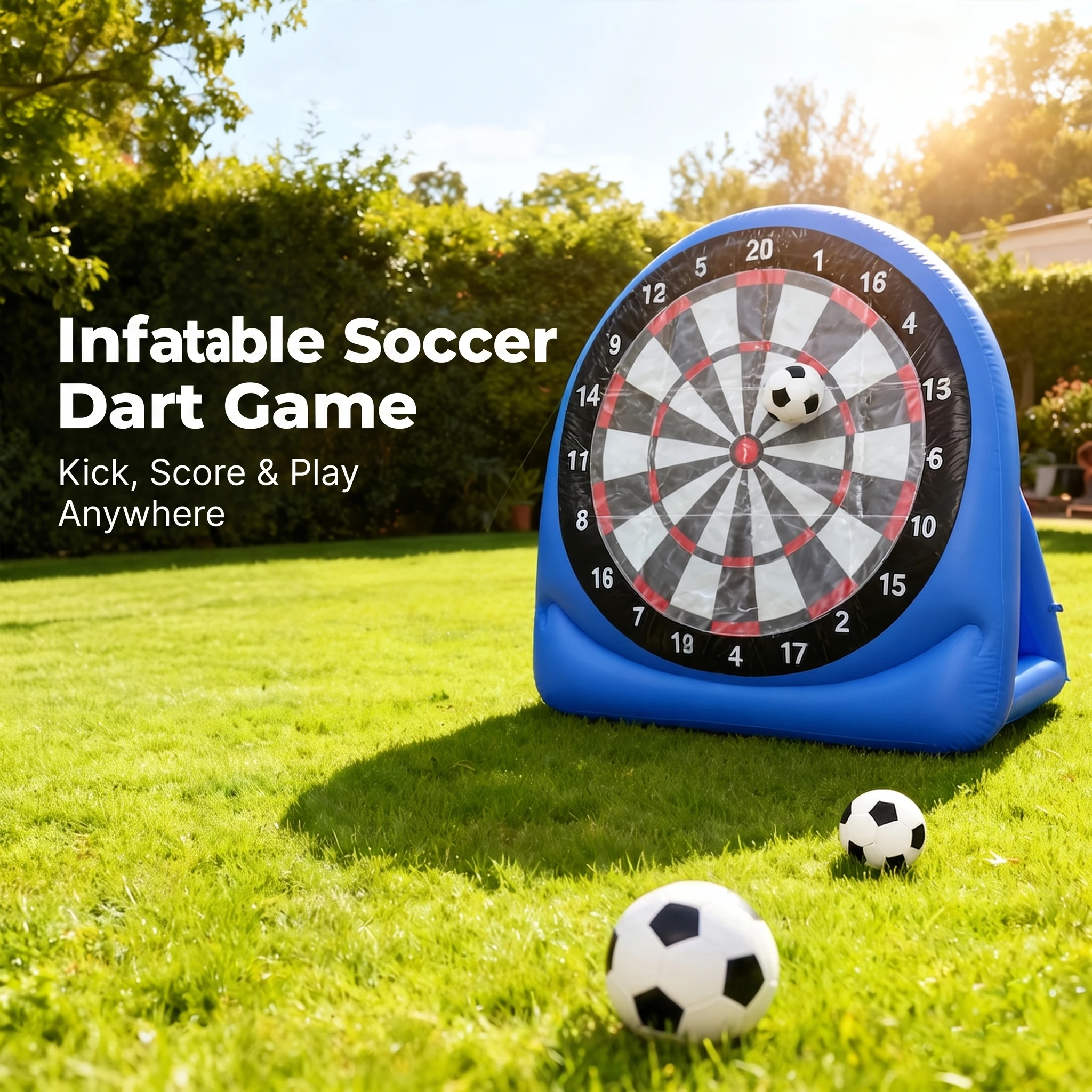 Inflatable Soccer Target Football Dart Board Waterproof Thick PVC Blow Up Shooting Goal Portable Foldable Kids Adult Family