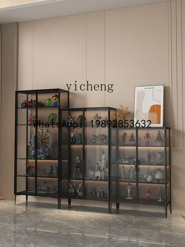 b2 Transparent Display Cabinet Made of Glass Toys Trophy Storage Dustproof Household Showcase