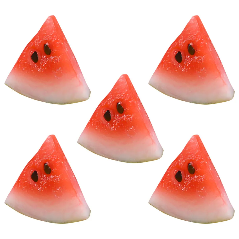 

5 Pcs Party Watermelon Fake Fruit for Decoration Folding Miniature Fruits Models