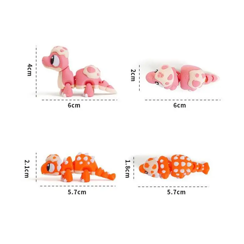 Mini 3D Printed Dinosaur Toy Movable Joints with Egg Shell Creative Desktop Ornament for Kids Gift Home Office Decor
