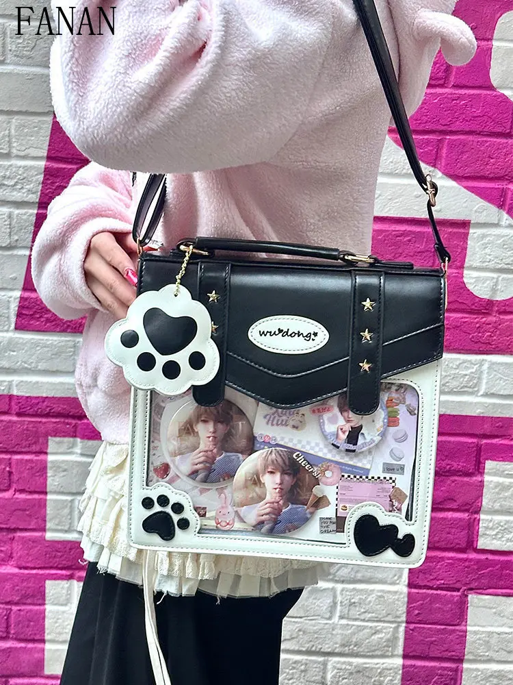 Lolita Style Original Transparent Crossbody Bags Two-dimensional Hang Bag for Women Sweet Girls Casual Handbags 2026 New