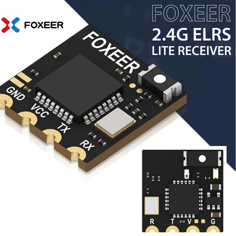 

Foxeer ELRS Lite 2.4G Receiver Onboard Ceramic Antenna LED Indicator for ELRS 2.4G TX FPV Freestyle Long Range Drone