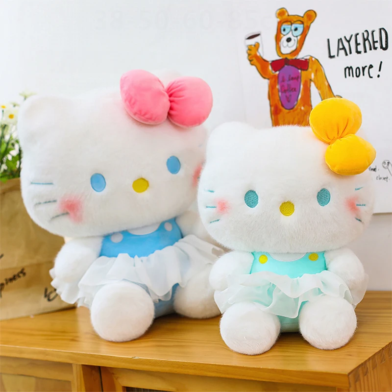

Kawaii HelloKitty Plush Toy Cute Filled Doll with Skirt Kids Birthday Gift for Girls Best Friend Pillow Soft Stuffed Animal