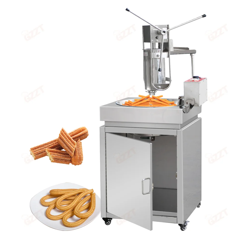 5L Vertical Spanish Churros Maker With Fryer Commercial Manual Churros Machine Maquina De Churros Snack Machine With 30L Fryer