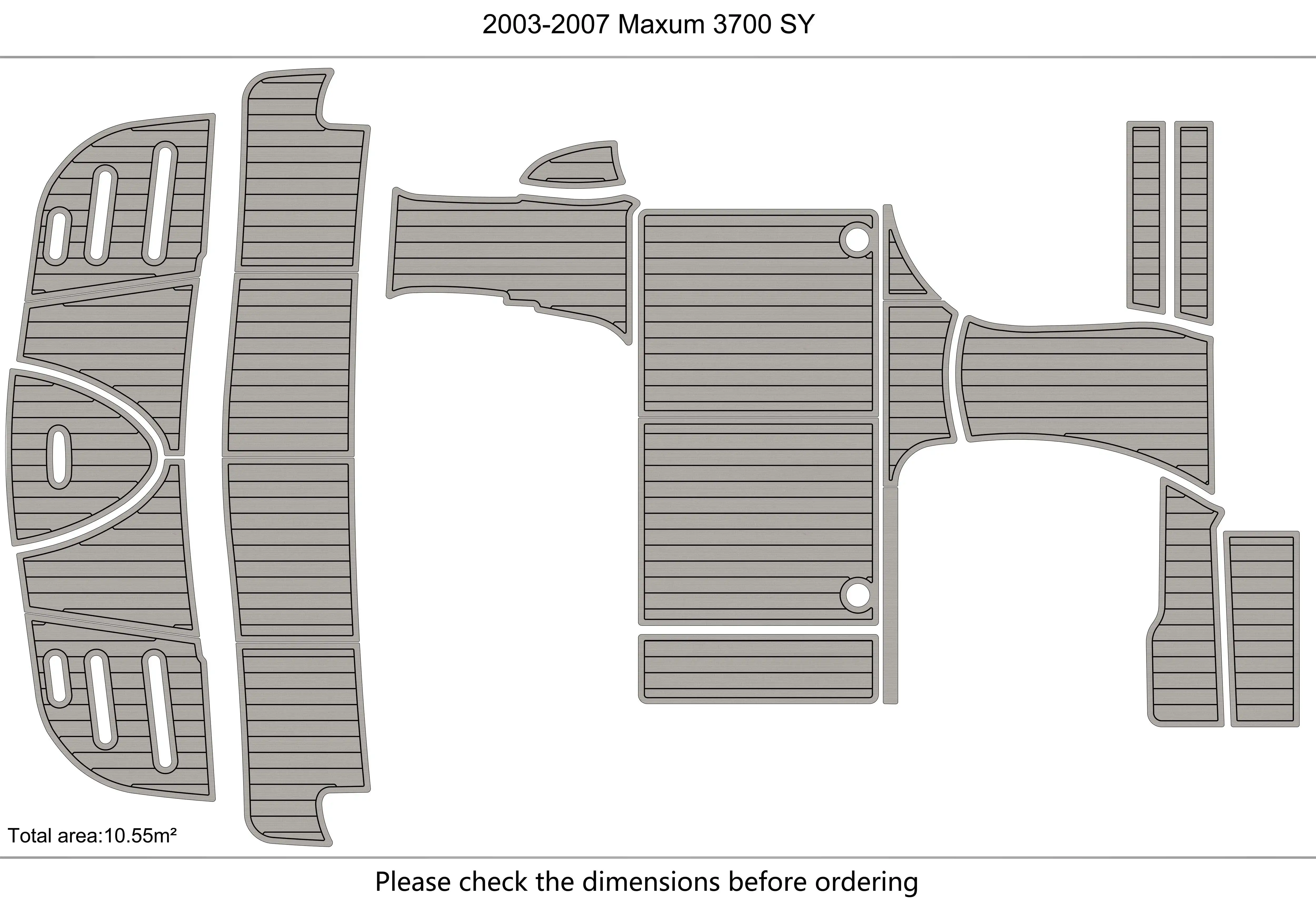 2003-2007 Maxum 3700 SY  Cockpit swim platform 1/4