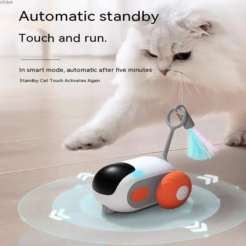 ATUBAN Wireless Gravity Sports Car Remote Control Electric Cat Toy Tease Cat Stick Pet Supplies,Party and for Cat Funny Toy