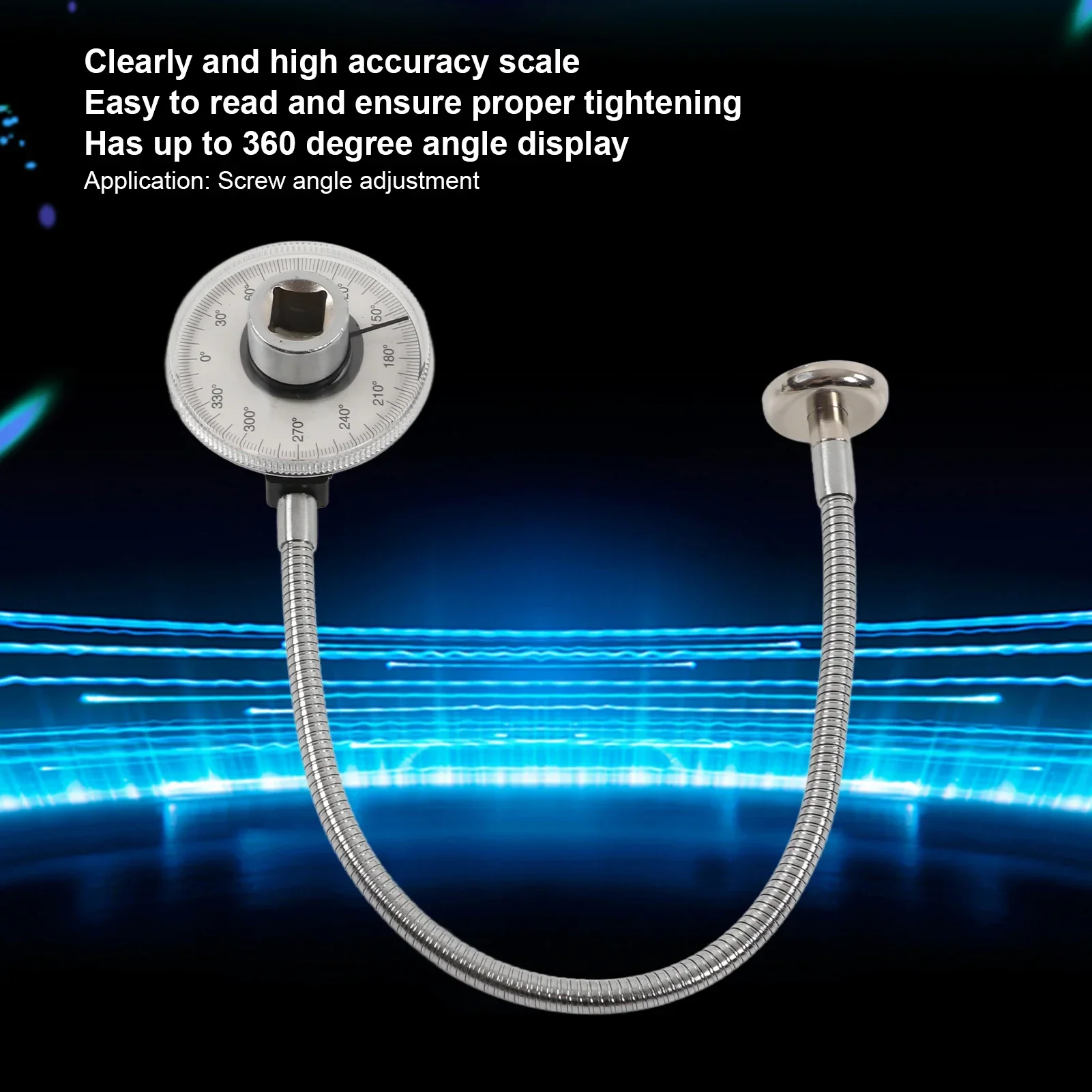 Torsion Angle Meter Stainless Steel Wrench Angle Gauge Professional Measurer Tool for Automobile