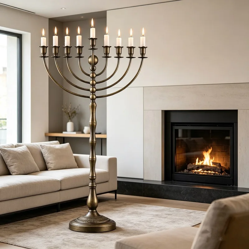 Candelabra Vintage Metal Tall Candle Holder Religious Holiday Decoration Candle Cup